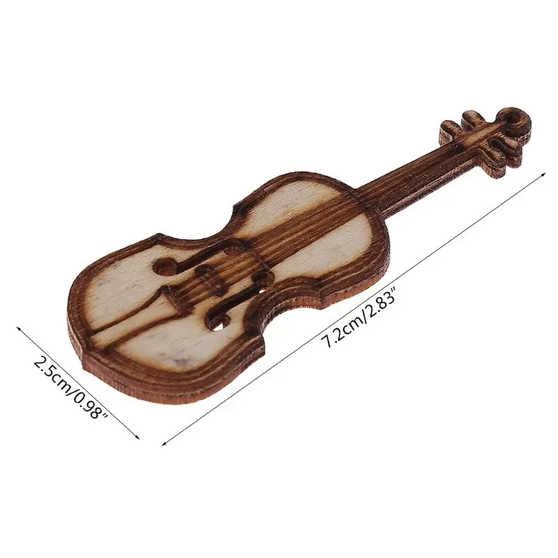 10 шт., лазерная резка, деревянный, для виолончели украшение Деревянный Форма крафт Свадебный декор