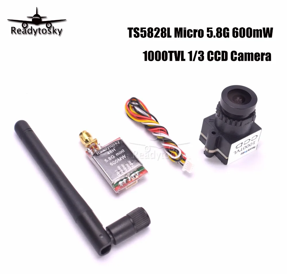 Readytosky TS5828L Micro 5,8 Г 600 МВт 48CH миниатюрный FPV передатчик + 1000TVL 1/3 CCD 110 градусов 2,8 мм объектив для FPV