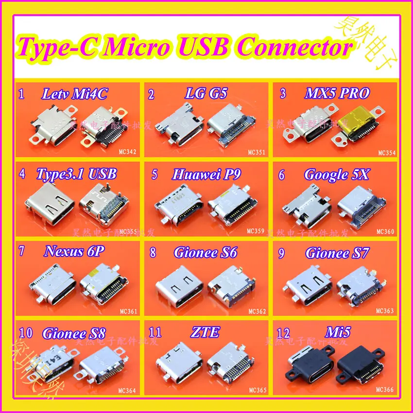 

1PCS micro USB 3.1 DIY Type-C Socket Connector Charge Dock port Plug For Mi4 5 Huawei P9 LG G5 for Gionee S6 7 8 Nexus Google 5X