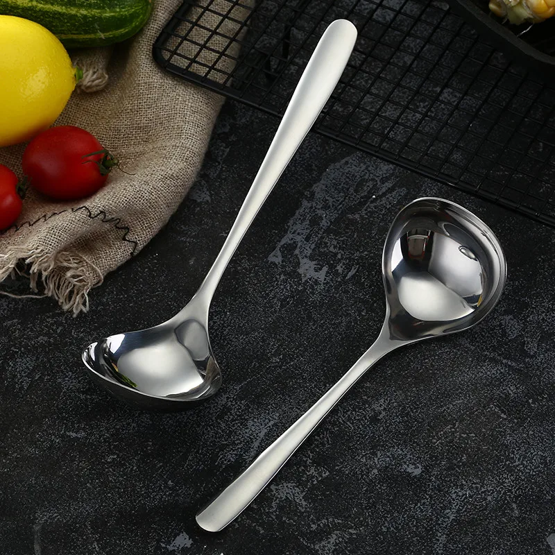 

Spoon 304 Stainless Steel Dining Table Dinner Spoon Long Handle Restaurant Kitchen Service Spoon