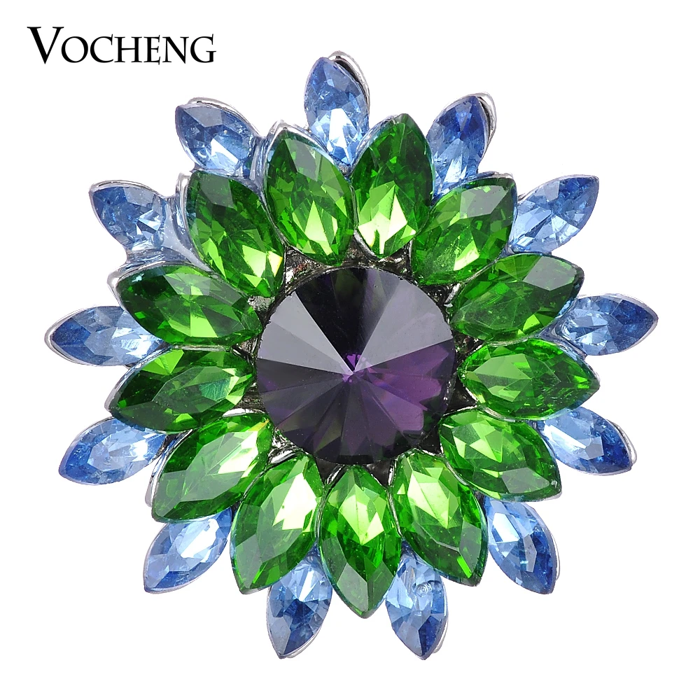 

10PCS/Lot Wholesale 18mm Vocheng Snap Charms 2 Colors Flower Crystal Charms Vn-1388*10 Free Shipping