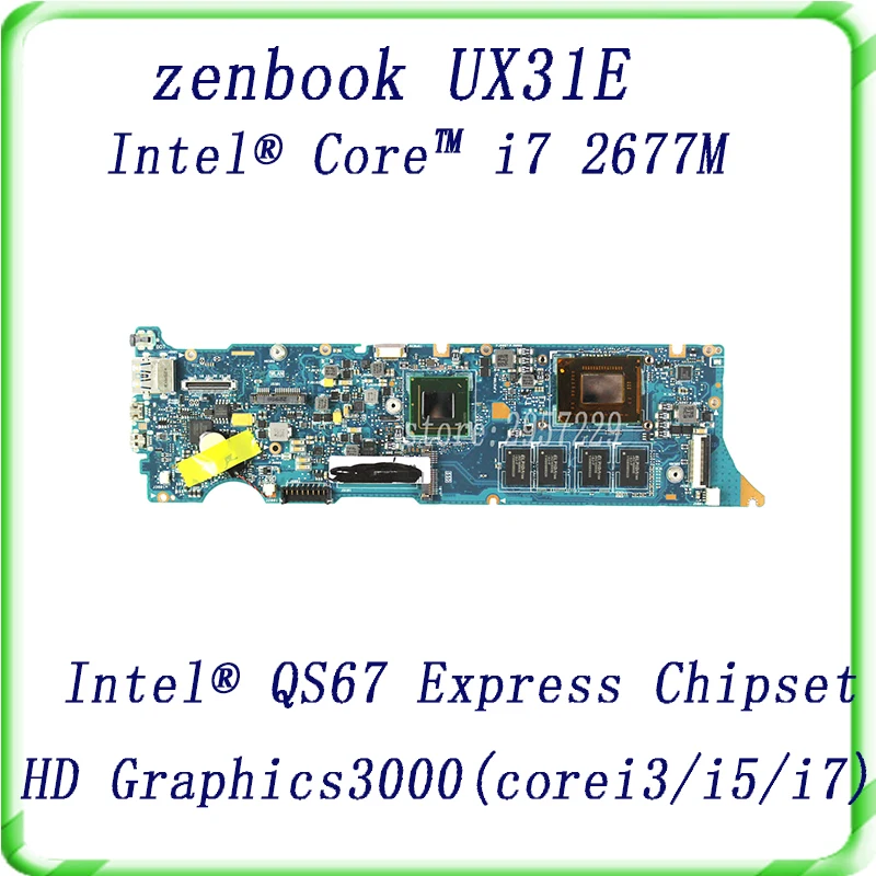 For Asus Zenbook UX31E motherboard with i7 2677M CPU HD Graphics 3000 QS67 SR0D2 Tested Free