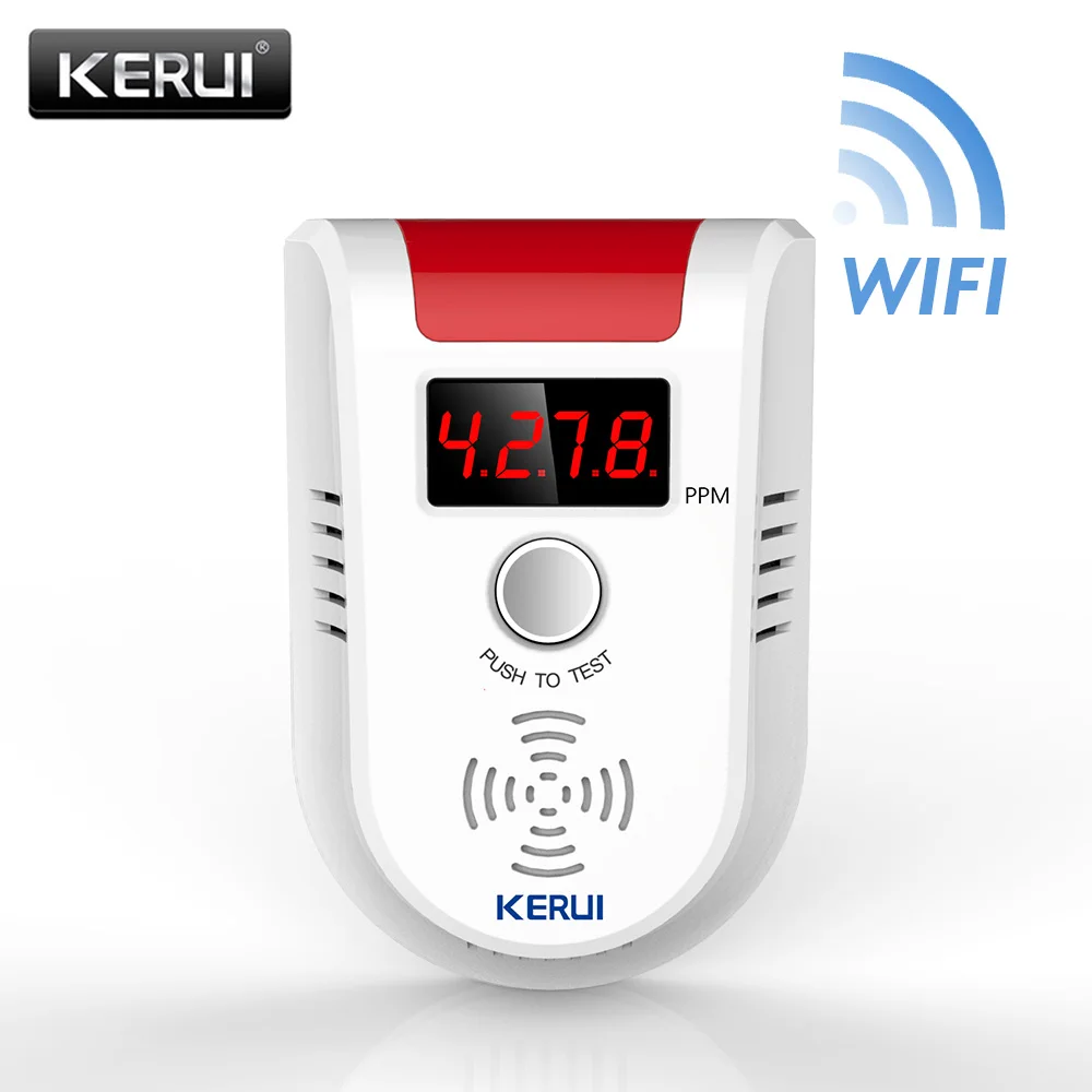 KERUI WIFI APP Voice Prompt Combustible Gas Leakage Detector Alarm