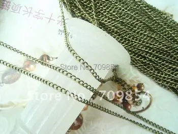 

free shhipping!!!100meter/lot DIY Antique brass chain fit necklace jewelry findings 3mm