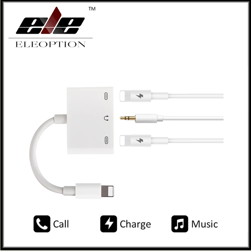 

For Lightning to 3.5 Audio With 2 Lightning Adapter For iPhone 7 8 plus