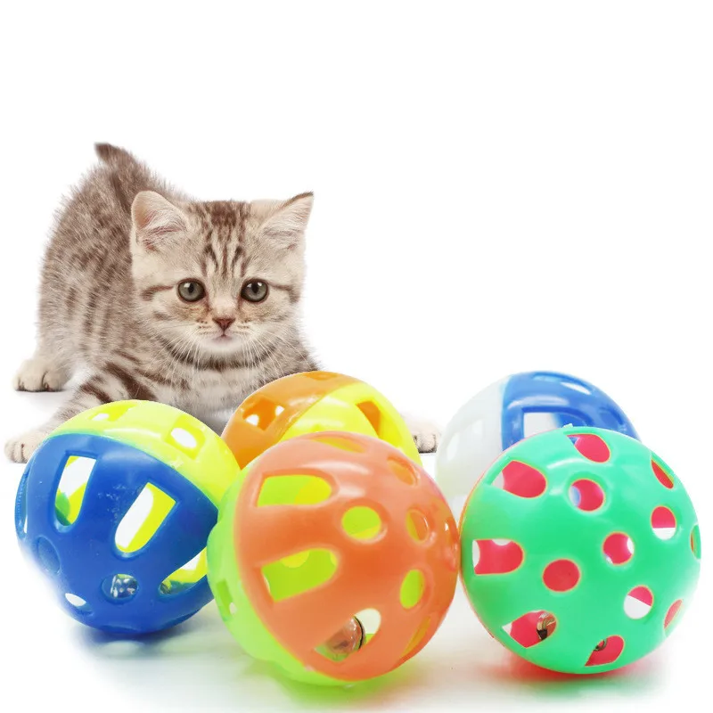 18Pcs/set Plastic Pet Cat Kitten Play Balls With Jingle Bell Pounce
