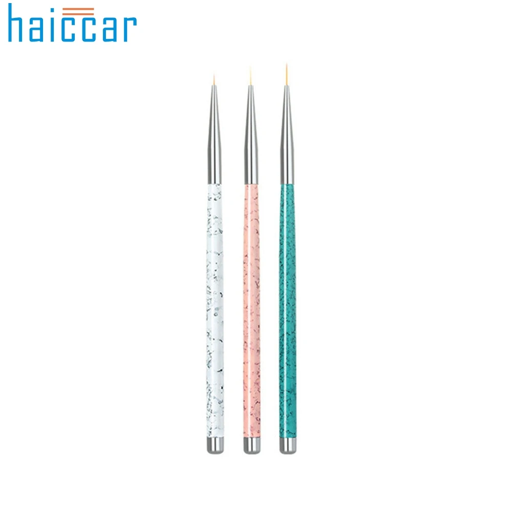 

NEW 3 PCs/Set Professional Pro Nail String Pen Painting Fine Pull Line Pen Nail Art Brush DIY Tool white,pink,green oct19