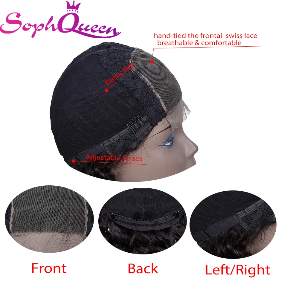 Soph queen Lace Closure человеческие волосы парики глубокая волна бразильские волосы remy 4*4 парики на шнурках человеческие волосы парики для черных женщин