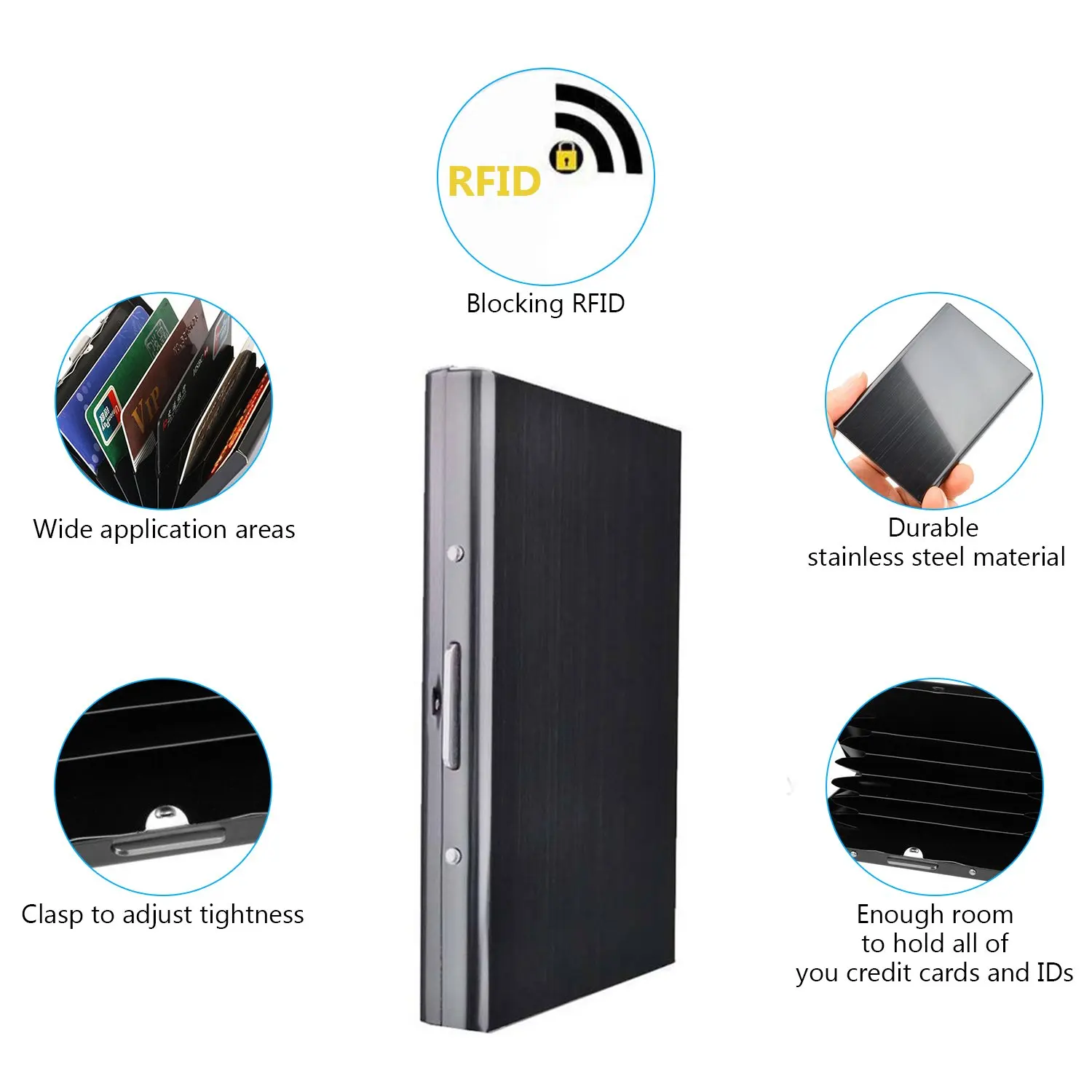 Мужской металлический кошелек RFID женский и мужской чехол тонкий держатель для
