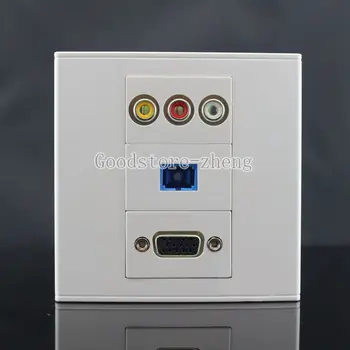 

Wall Face Plate 3RCA AV + SC Fiber + VGA Outlet Socket Assorted Panel Faceplate