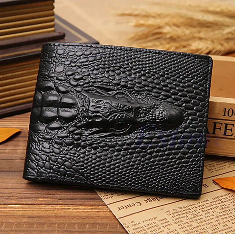 

Fake Crocodile Gator Men's Leather Wallet Pockets ID Credit Card Clutch Bifold