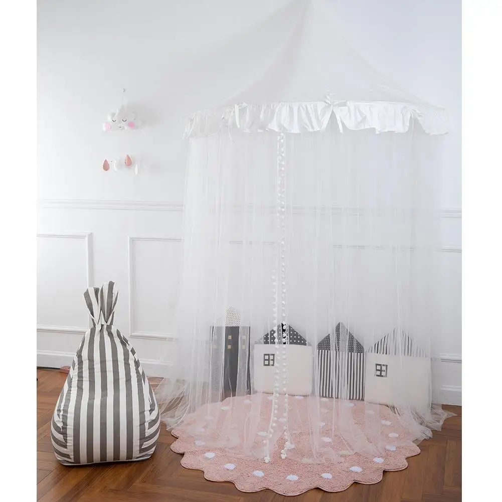  Princess Girls Bed Canopy Children's Ceiling Half Moon Bedroom Bedside Gauze Girl Heart Room Decora - 33042268509