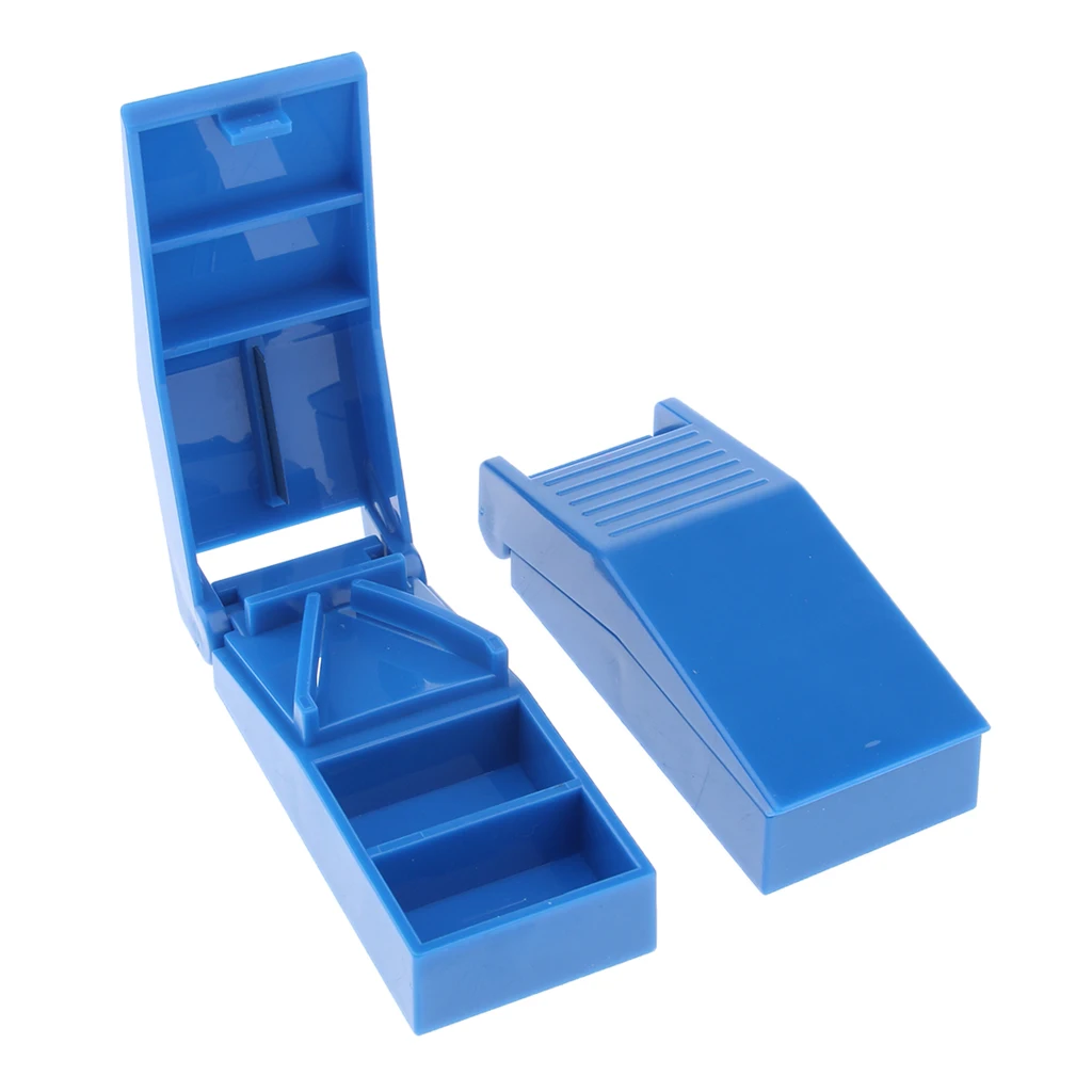 Pack of 2pcs Blue Durable Pill Cutters Tablet Dividers Perfect Medicine Slicers for Home Travel Use