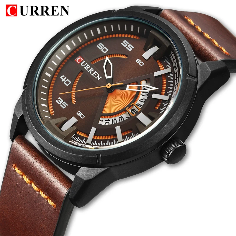 

CURREN Mens Watches Top Brand Luxury Men Fashion Leather Strap Quartz Watch Man Casual Waterproof Wristwatch Relogio Masculino