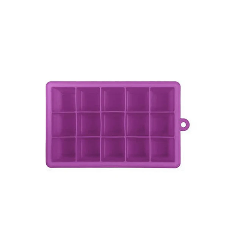 15 сетки квадратные из силикона форма для льда лоток фрукты мороженое эскимо производитель для вина кухня барная Питьевая аксессуары - Цвет: Фиолетовый