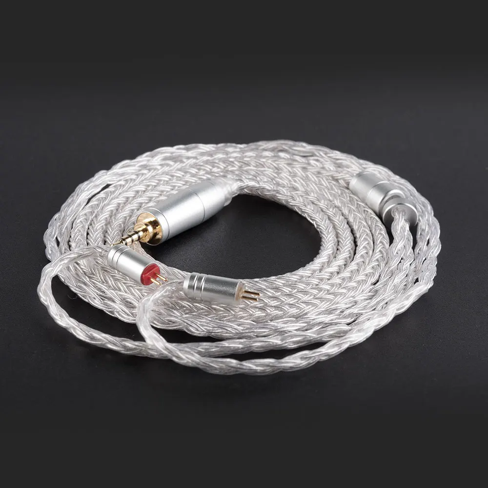 KBEAR 16 серебряных сердечника кабеля с 2,5/3,5/4,4 кабель для наушников для C10 ZS10 Blon bl-03 zsx ba5 - Цвет: 2 pin 2.5mm