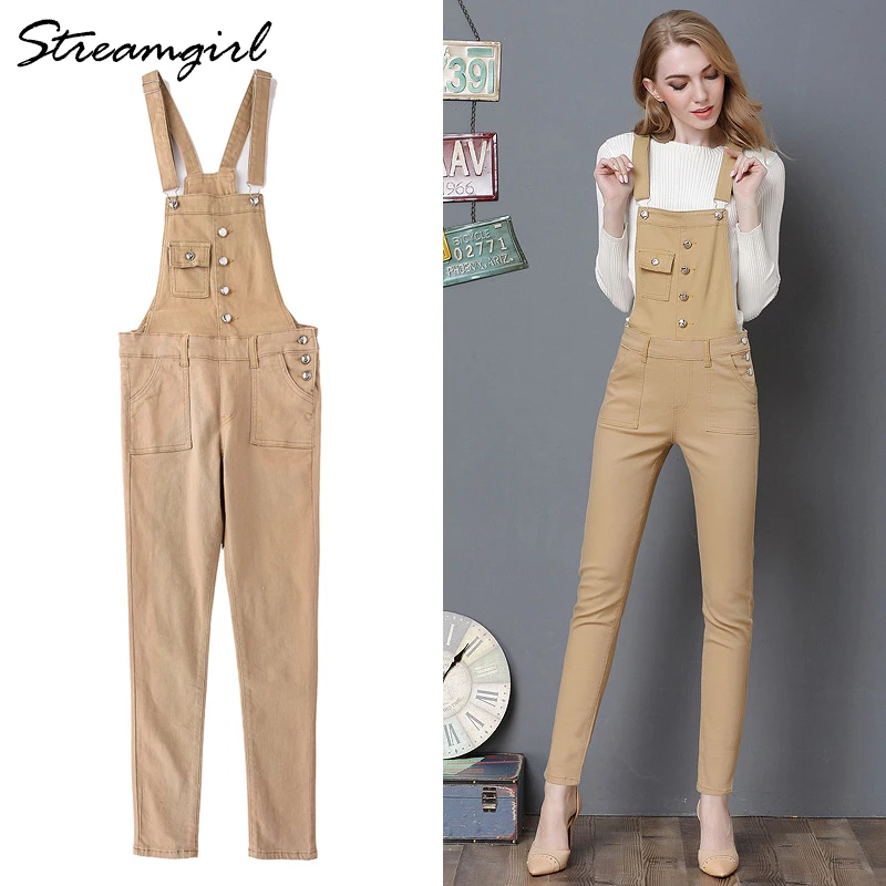 khaki overall jumpsuit