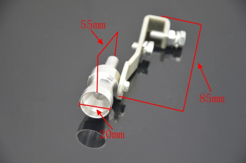 Universal Aluminum Exhaust Muffler Pipe Turbo Sound Fake Blow-off BOV Simulator Whistle S M L XL