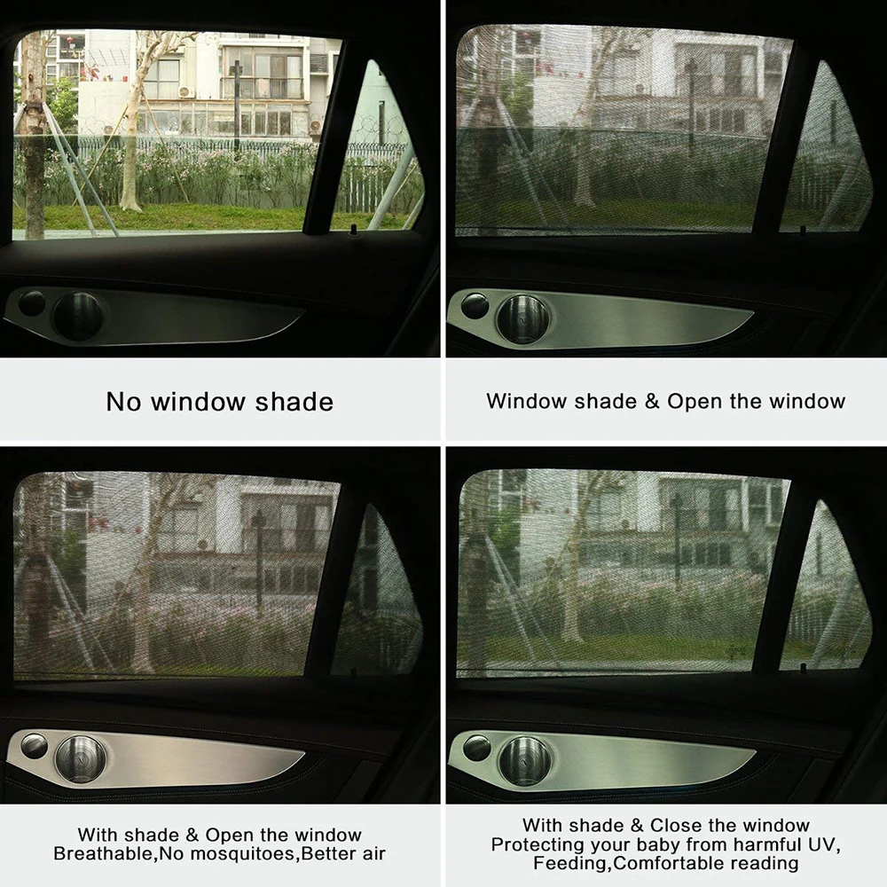 

2 Pcs/Set Car Window Cover Sun Shade Sided Auto Curtain Anti-UV Drape Valance Privacy Protect Shade