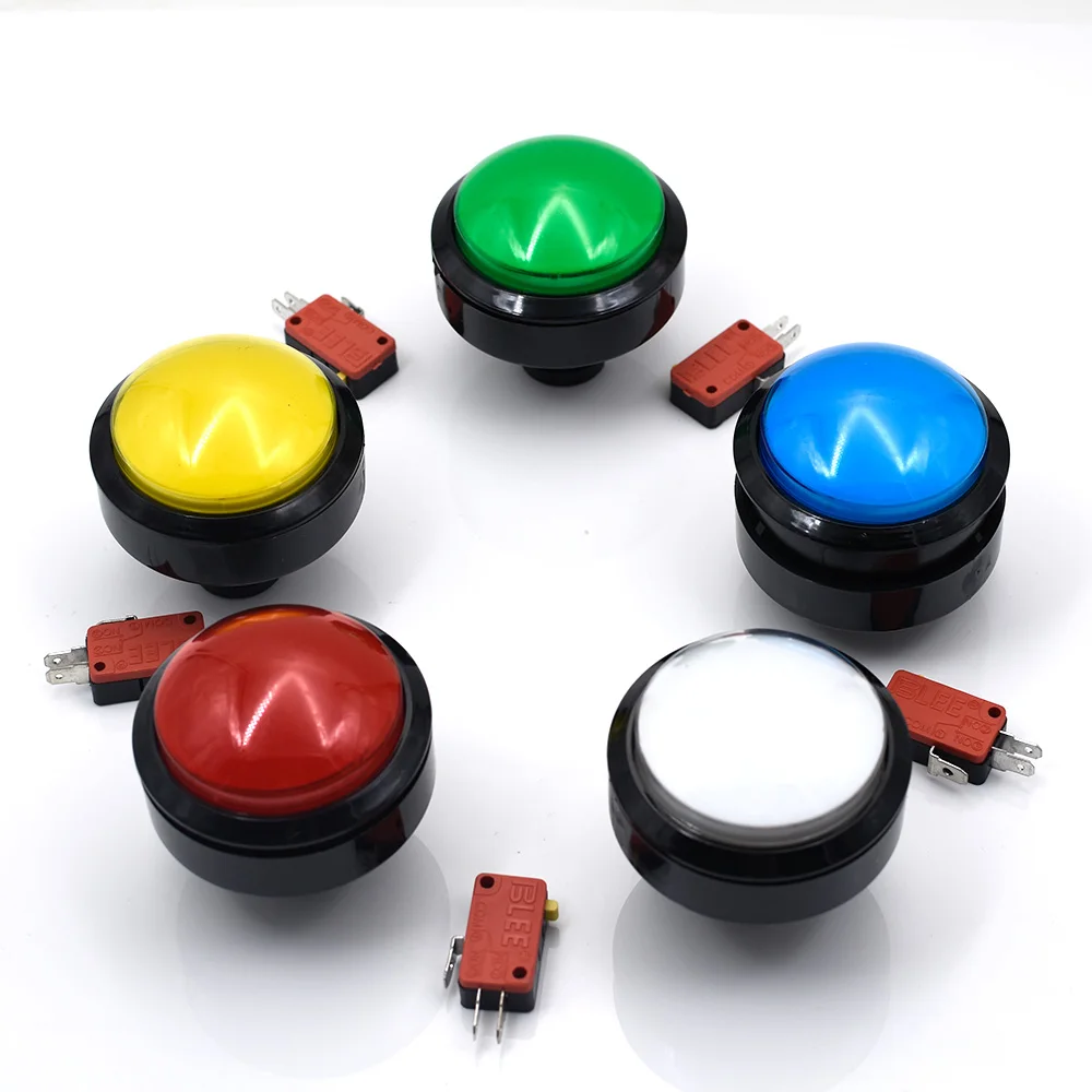 

5pcs/ lot 60mm Convex Round Push Button LED Illuminated Momentary Push Buttons with Microswitch for DIY Arcade Game Parts