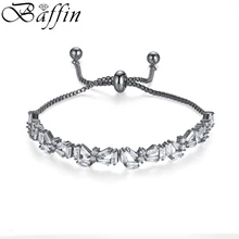BAFFIN элегантный Регулируемый размер браслета Белый цвет шампанского золото черный цвет Chian с CZ Ювелирные изделия для женщин Девушка Вечерние подарок