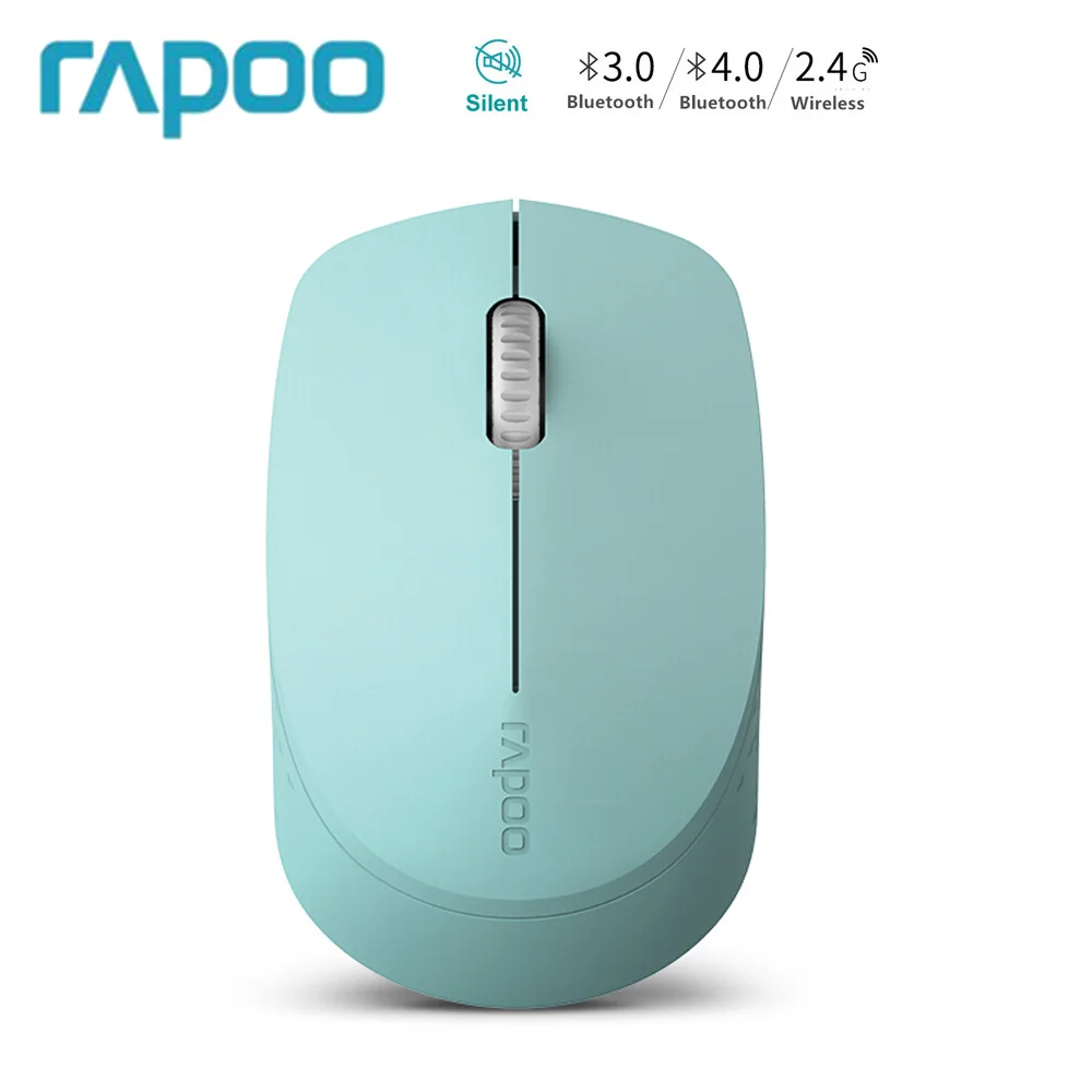 Оригинальная Бесшумная Беспроводная оптическая мышь Rapoo M100, Bluetooth 3,0/4,0 RF 2,4G, бесшумная мини-мышь для Macbook, ПК, ноутбука