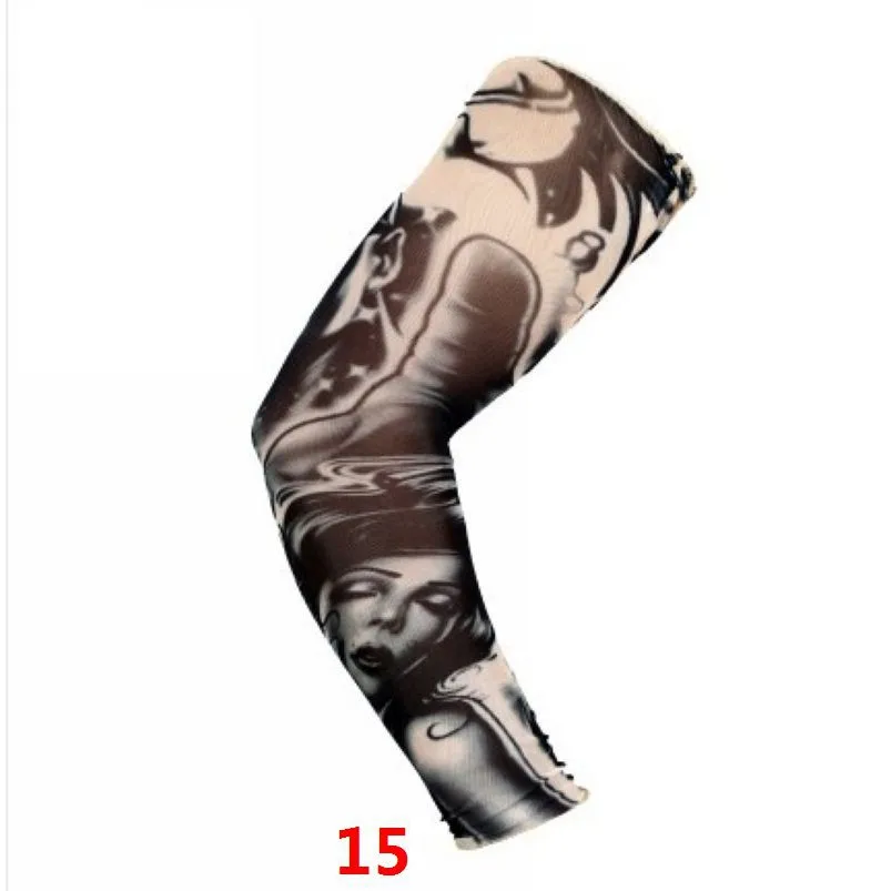 

1PC Skin Proteive Nylon Stretchy Fake Temporary Tattoo Sleeves Arm Stockings Design Body Cool Men Unisex Fashion Arm Warmer