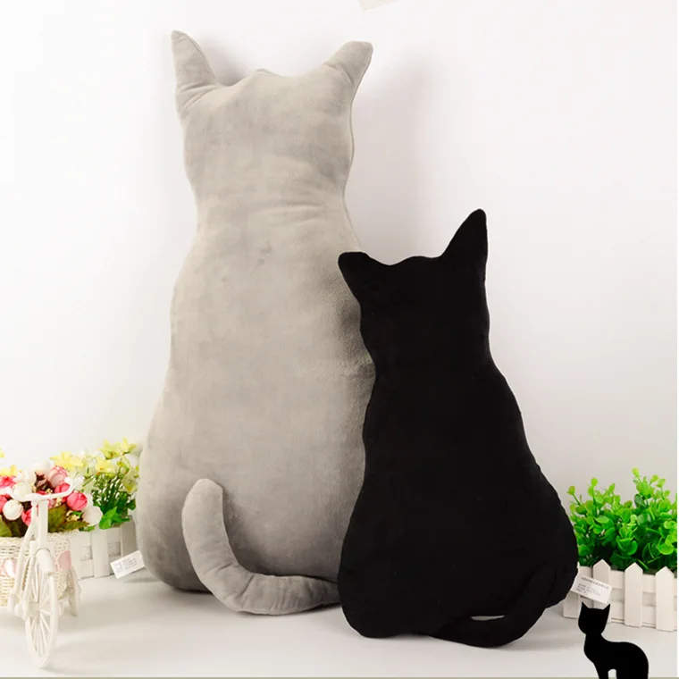 Плюшевая игрушка для кошки, креативная Милая черная белая мягкая плюшевая подушка для кошки, кукла подушка для детей, подарок, домашний декор, диванная подушка