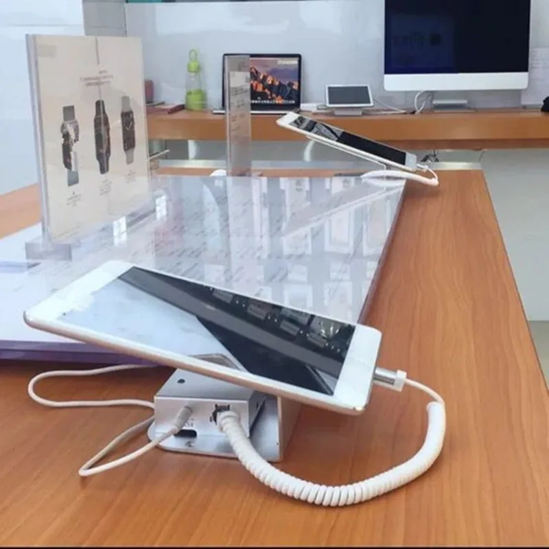 silver aluminum mini small tablet charging alarms display support with remote control function