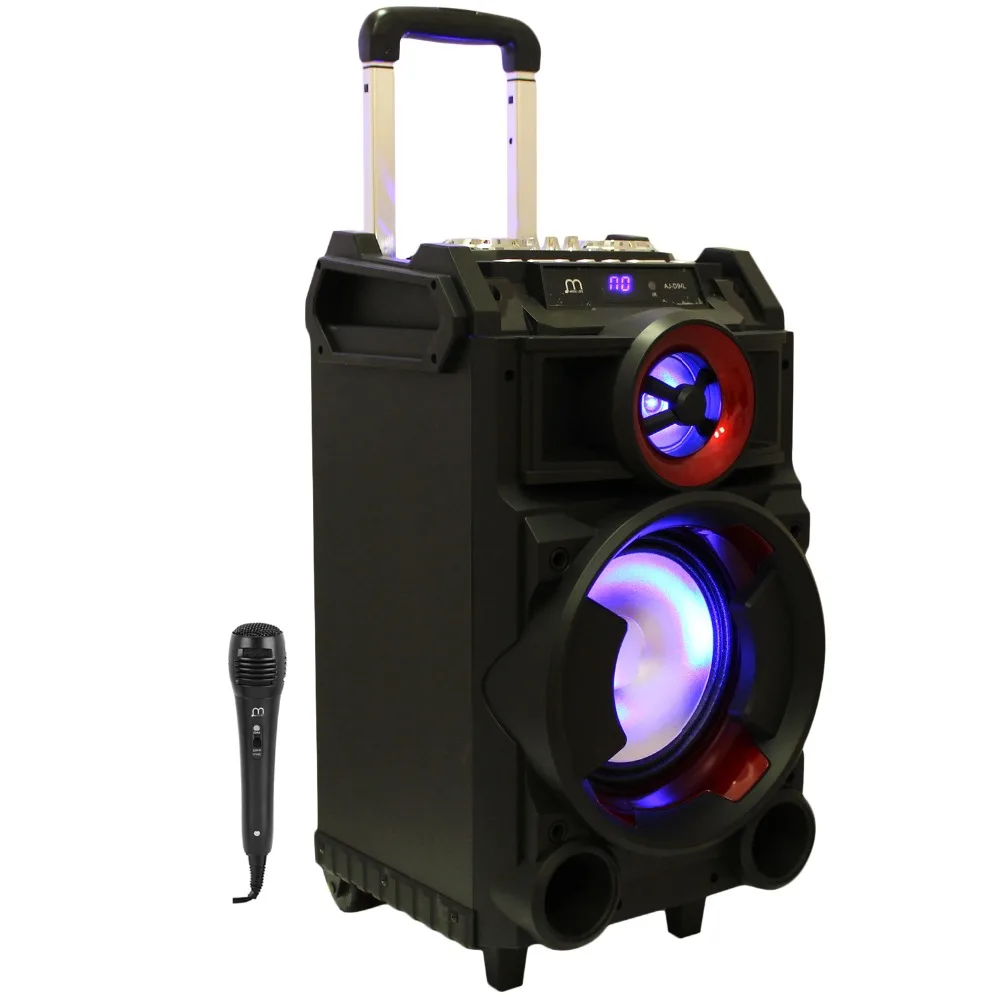 Bluetooth Speaker Karaoke Portable with Microphone USB Trolley Rechargeable TF Card with FM Radio Pantalla LED speaker bluetooth karaoke portable wireless with microphone with fm radio mp3 portable output 20w high power for party bbq