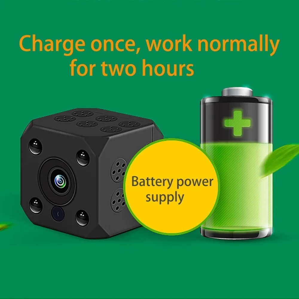 

Mini Battery IP Camera Invisible Monitoring Remote Viewing HD Lens 960P WIFI Card Recording Camcorder Motion Detection