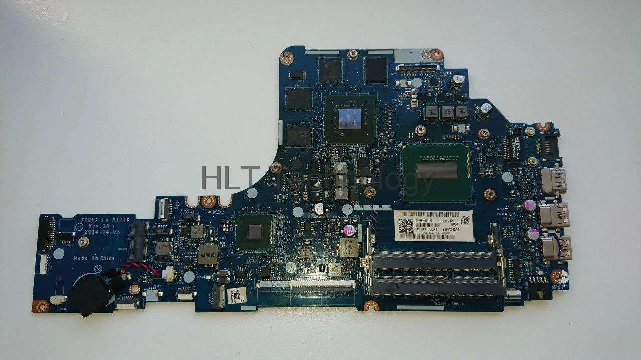 

HOLYTIME Laptop Motherboard For Lenovo Y50-70 ZIVY2 LA-B111P With SR15G i5-4200 CPU GTX 860M 2GB GPU 100% Tested OK