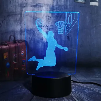 

NEW Modern Lamp Basketball Player Cool Slam Dunk Sport LED USB 7 Color Change Desk Lamp Night Light Kid Boy Man lamp Home Decor
