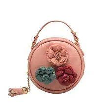 Высокое качество для детей, для мальчиков и девочек, с кисточками, круглой формы, с цветочным рисунком, сумка через плечо, мини-сумка-мессенджер, супер качество, Bolsos Mujer