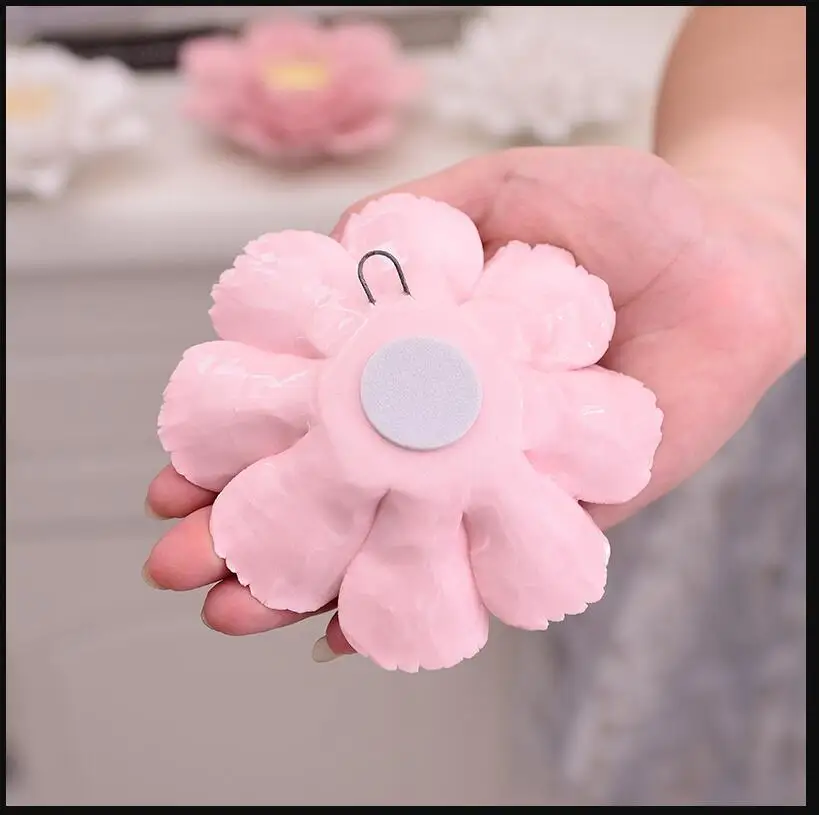 Pastoral 3D Ceramic Flower Wall Sticker Crafts Restaurant Bar Wall Hanging Ornaments Home Livingroom Mural Decoration Art