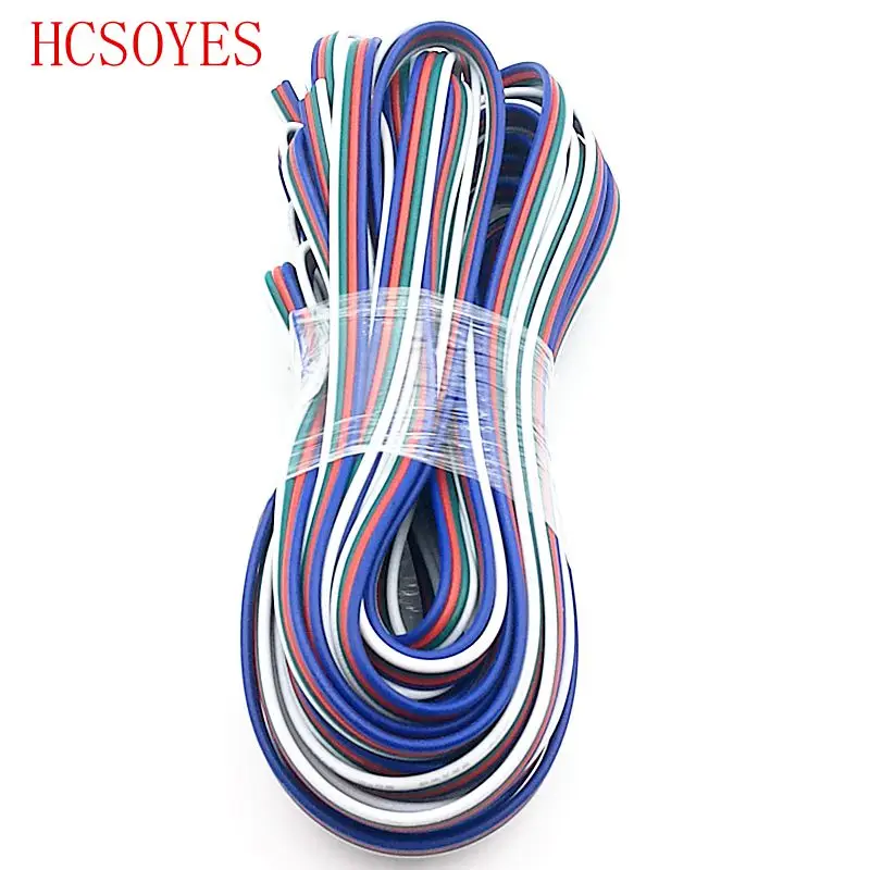 

5M/10M/20M 4Pin led connector Extension RGB +white Wire Cable For apa102/ws2801/5050 /3528/lpd8806 LED Strip 22AWG line