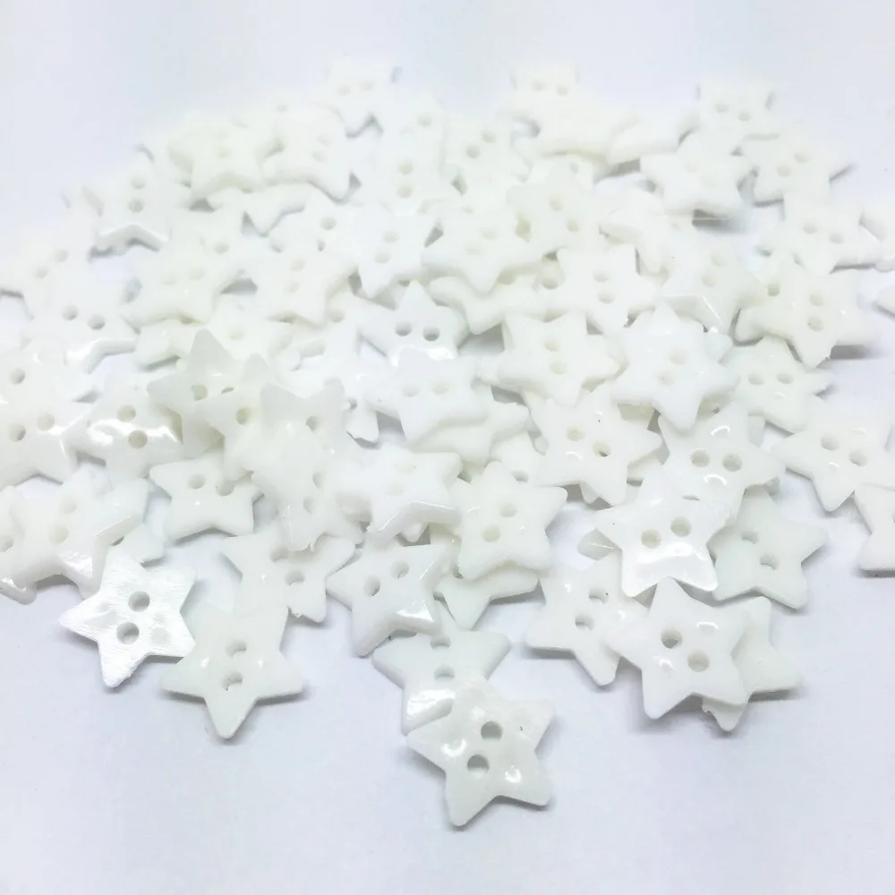 

100pcs Plastic Star Buttons White 2 Holes Sewing Accessories Christmas Button Embellishments For Cardmaking Scrapbooking