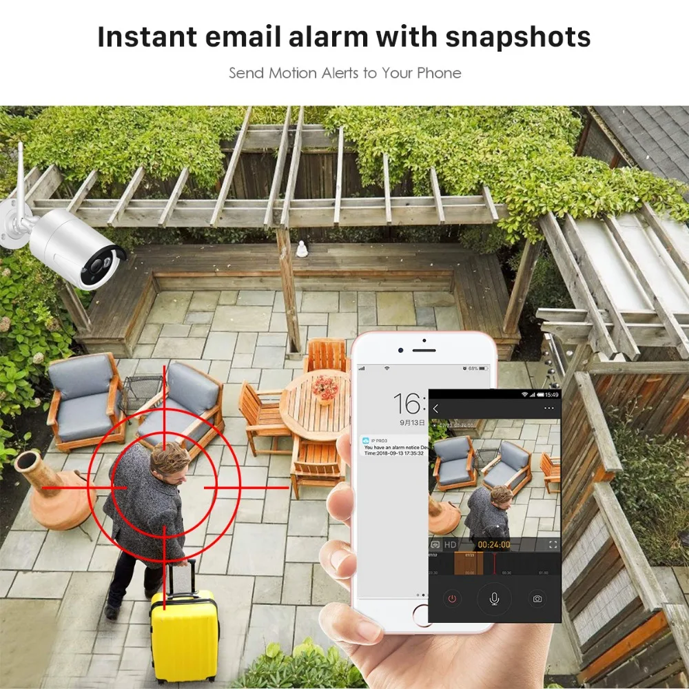BESDER Беспроводная CCTV система 1080P 2MP 4CH WiFi NVR комплект IP наружная камера безопасности