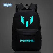 Школьные Наплечные футбольные сумки Месси рюкзак с принтом логотипа светящиеся рюкзаки для детей детские дорожные рюкзаки