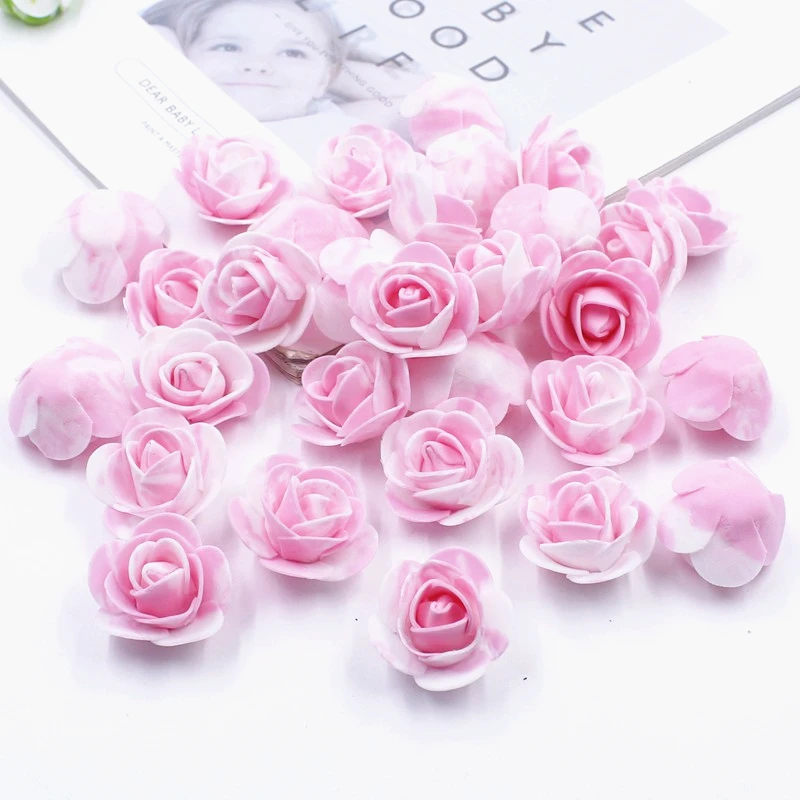 JAROWN PE Artificial Foam Flowers DIY Bear Accessory Simulation Rose Flower Head Wedding Party Fake Garland Decoration Flores (17)