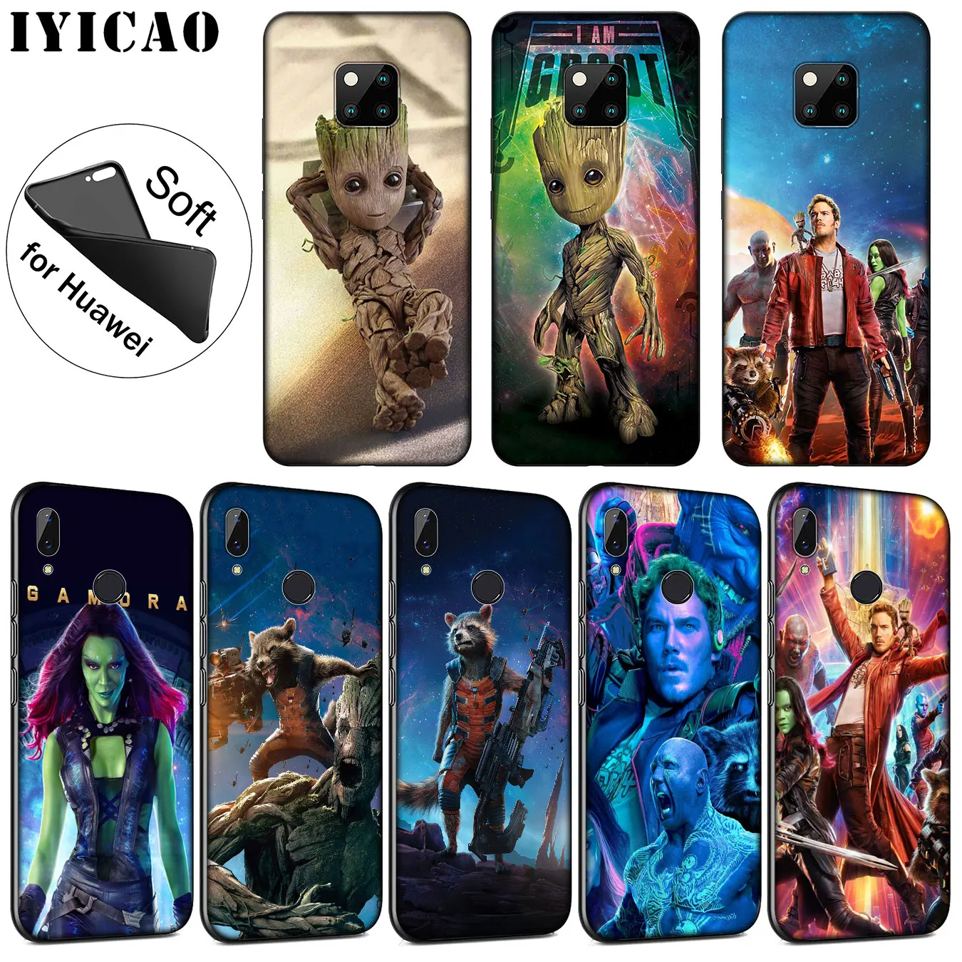 IYICAO стражи для Galaxy Дизайн Мягкий чехол высокого качества Huawei Mate 30 20 10 Pro Lite Nova 5I 4 3i 3