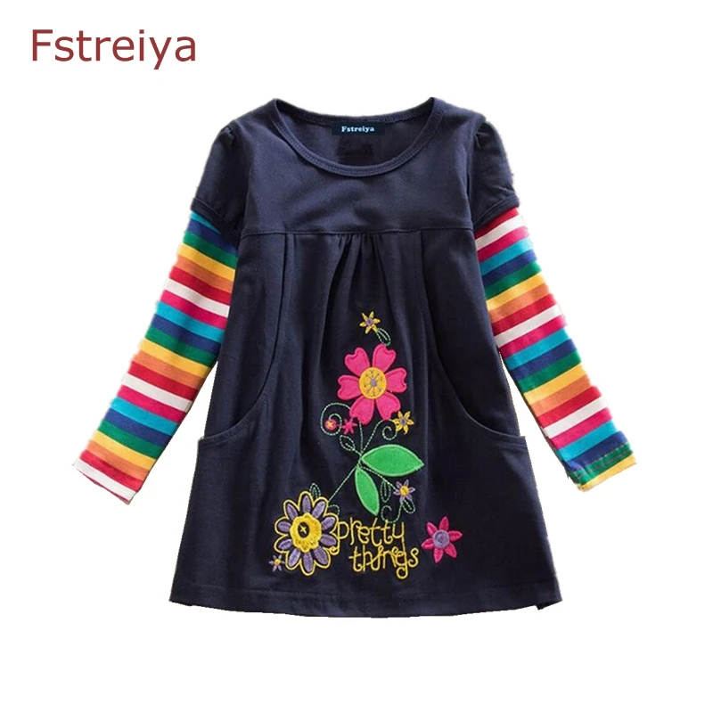 

Baby girls Floral princess dress bobo choses autumn 2018 kids dresses for girls belle costume enfant toddler girl lol clothes