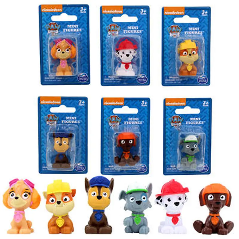 

New Arrival Genuine Nickelodeon Paw Patrol Mini action Figure Rescue Team 6 kinds Rocky Zuma Skye by Spin Master New Sealed--1pc