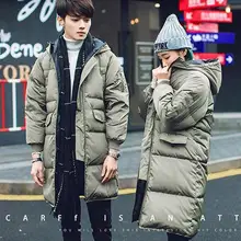S-3XL, хит, зимняя новая одежда для влюбленных, утепленный и длинный пуховик, пальто