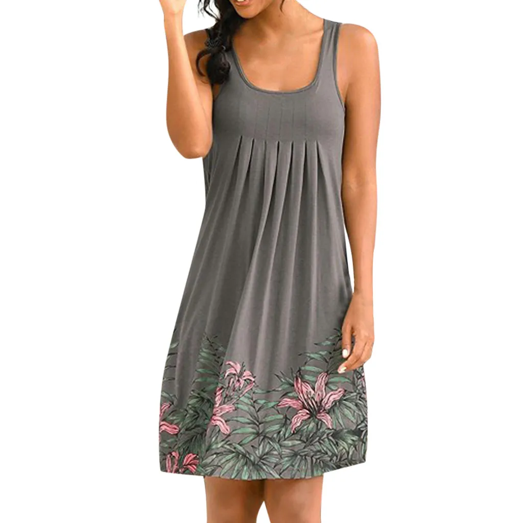

Women Summer Sleeveless Evening Party Beach Dress Short Dress