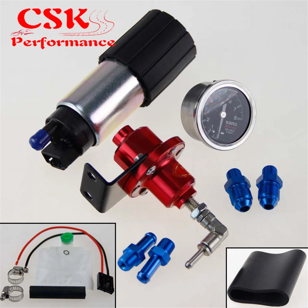 255 LPH EFI Fuel Injection Pump/Tank +140 PSI Pressure Regulator+Oil