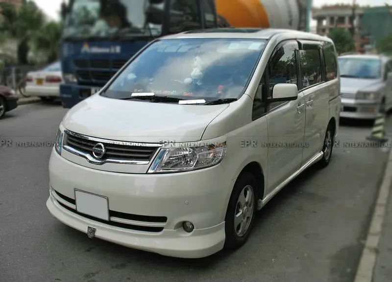 Для Nissan Serena C25 СТЕКЛОВОЛОКНО FRP JP Стиль передняя губа/боковая юбка обвес(2005-2011