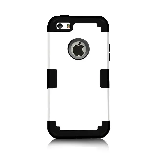 Для Apple iPhone 6 6s ударопрочный защитный чехол Гибридный жесткий резиновый ударопрочный чехол для телефона s для iPhone 5/5S/5C/SE - Цвет: White and Black