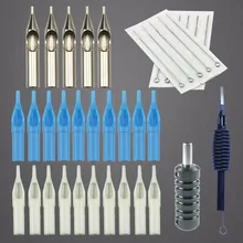 Принадлежности для татуировки, одноразовые ручки с иглой, наконечники из нержавеющей стали, пластиковые наконечники, ручки из сплава, Иглы для татуировки, аксессуары для татуировки
