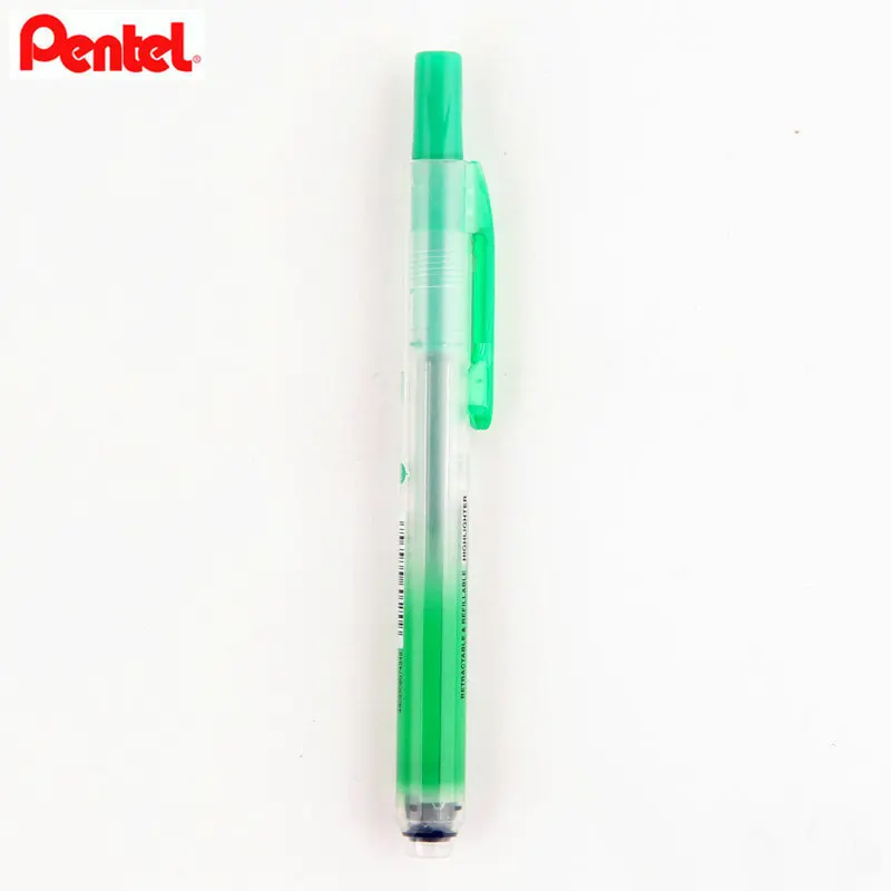 Pentel Surligneur Handy Line S SXS15 прессованный стиль текстовый маркер Выдвижная неоновая ручка 6 цветов - Цвет: Green 1Pc